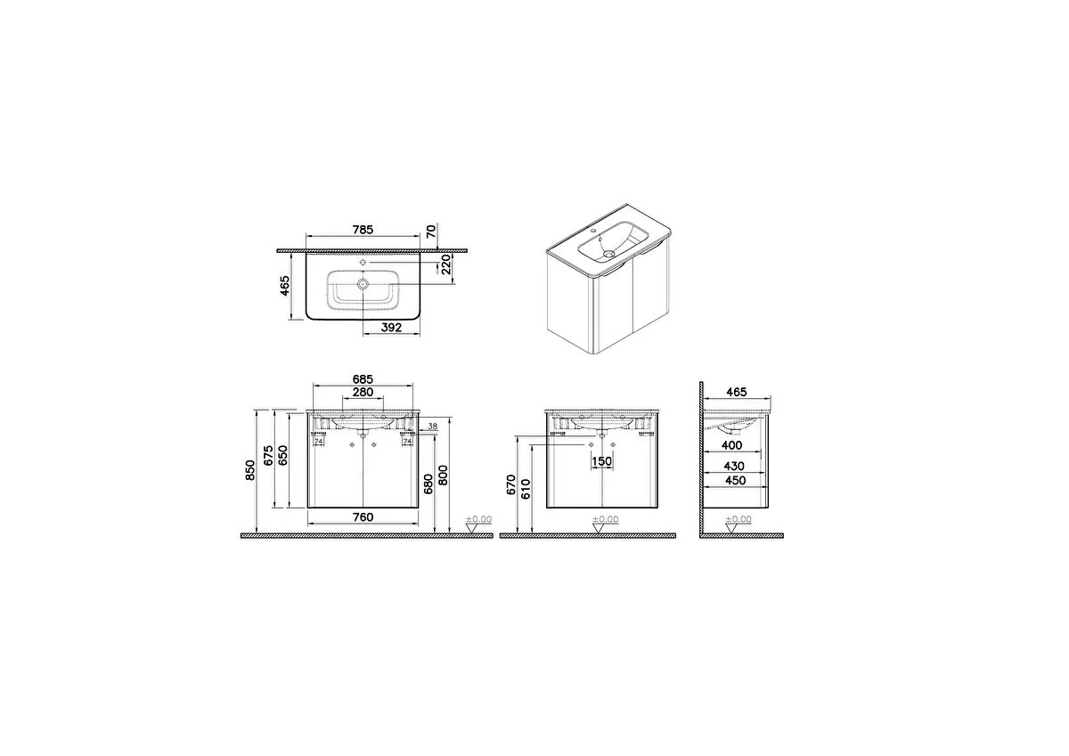 New Integra Round Lavabo Dolabı 69855